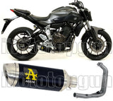 Sistema De Escape Completo Con Catalizador Y Homologación Acústica Thunder Aluminio Negro Acero - Arrow Special Parts Compatible Con Yamaha Tracer 7 (2021-2024)