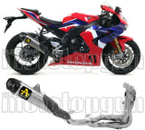 Sistema De Escape Completo Con Catalizador Y Homologación Acústica Works Nichrom Negro Carbono - Arrow Special Parts Compatible Con Yamaha Tracer 7 (2021-2024)