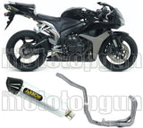 Sistema De Escape Completo Sin Catalizador Y Con Homologación Acústica Indy-Race Aluminio Carbono - Arrow Special Parts Compatible Con Honda Cbr 600 Rr (2007-2008)