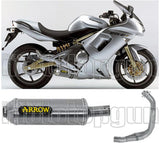 Sistema De Escape Completo Sin Catalizador Y Con Homologación Acústica Maxi Race-Tech Aluminio Acero - Arrow Special Parts Compatible Con Kawasaki Er-6 N (2005-2011)
