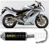 Sistema De Escape Completo Sin Catalizador Y Con Homologación Acústica Maxi Race-Tech Aluminio Negro Acero - Arrow Special Parts Compatible Con Kawasaki Er-6 N (2005-2011)