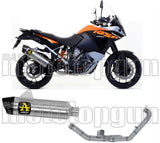 Sistema De Escape Completo Sin Catalizador Y Con Homologación Acústica Maxi Race-Tech Aluminio Carbono - Arrow Special Parts Compatible Con Ktm 1290 Super Adventure (2015-2016)