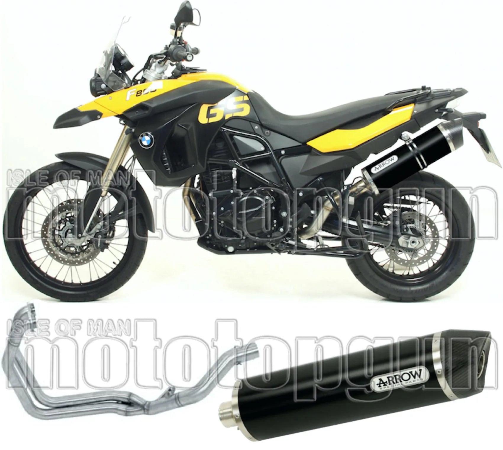 Sistema De Escape Completo Sin Catalizador Y Con Homologación Acústica Maxi Race-Tech Aluminio Negro Carbono - Arrow Special Parts Compatible Con Bmw F 800 Gs Adventure (2008-2016)