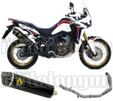 Sistema De Escape Completo Sin Catalizador Y Con Homologación Acústica Maxi Race-Tech Aluminio Negro Carbono - Arrow Special Parts Compatible Con Honda Crf 1000 L Africa Twin (2016-2019)