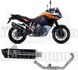Sistema De Escape Completo Sin Catalizador Y Con Homologación Acústica Maxi Race-Tech Aluminio Negro Carbono - Arrow Special Parts Compatible Con Ktm 1050 Adventure (2015-2016)