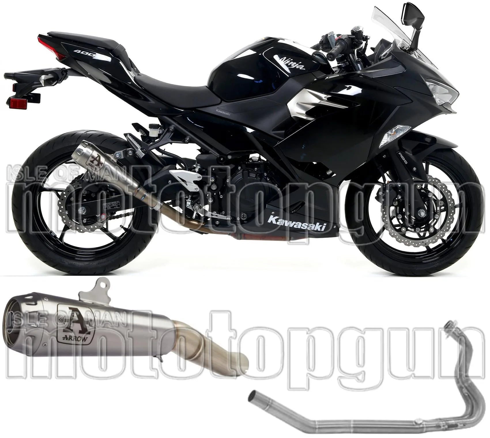 Sistema De Escape Completo Sin Catalizador Y Con Homologación Acústica Pro-Race Nichrom Acero - Arrow Special Parts Compatible Con Kawasaki Z 400 (2019-2020)