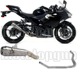 Sistema De Escape Completo Sin Catalizador Y Con Homologación Acústica Pro-Race Nichrom Acero - Arrow Special Parts Compatible Con Kawasaki Ninja 400 (2018-2021)