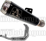 Sistema De Escape Completo Sin Catalizador Y Con Homologación Acústica Pro-Race Nichrom Negro Acero - Arrow Special Parts Compatible Con Kawasaki Z 900 (2020-2024)