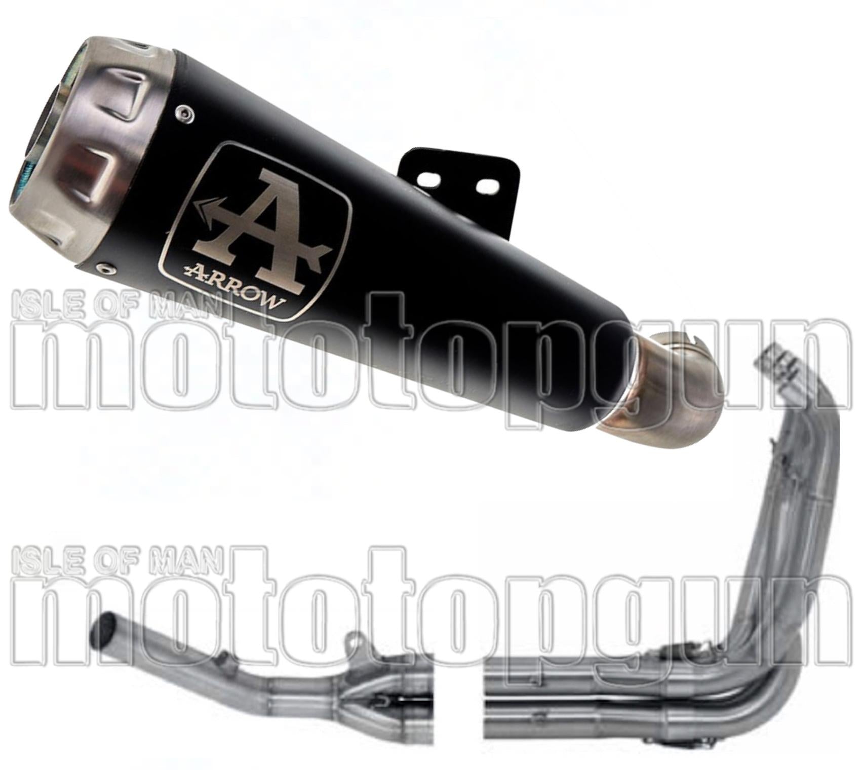 Complete Non-Catalytic Exhaust System With Sound Certification Pro-Race Black Nichrom Stainless Steel - Arrow Special Parts Compatible With Suzuki Gsx-S 750 (2017-2020)