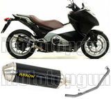 Sistema De Escape Completo Sin Catalizador Y Con Homologación Acústica Race-Tech Aluminio Negro Acero - Arrow Special Parts Compatible Con Honda Nc 700 X (2012-2013)