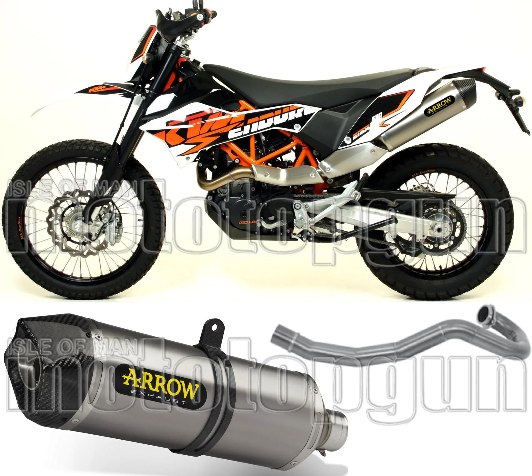 Sistema De Escape Completo Sin Catalizador Y Con Homologación Acústica Race-Tech Titanio Carbono - Arrow Special Parts Compatible Con Ktm 690 Enduro R (2019-2024)