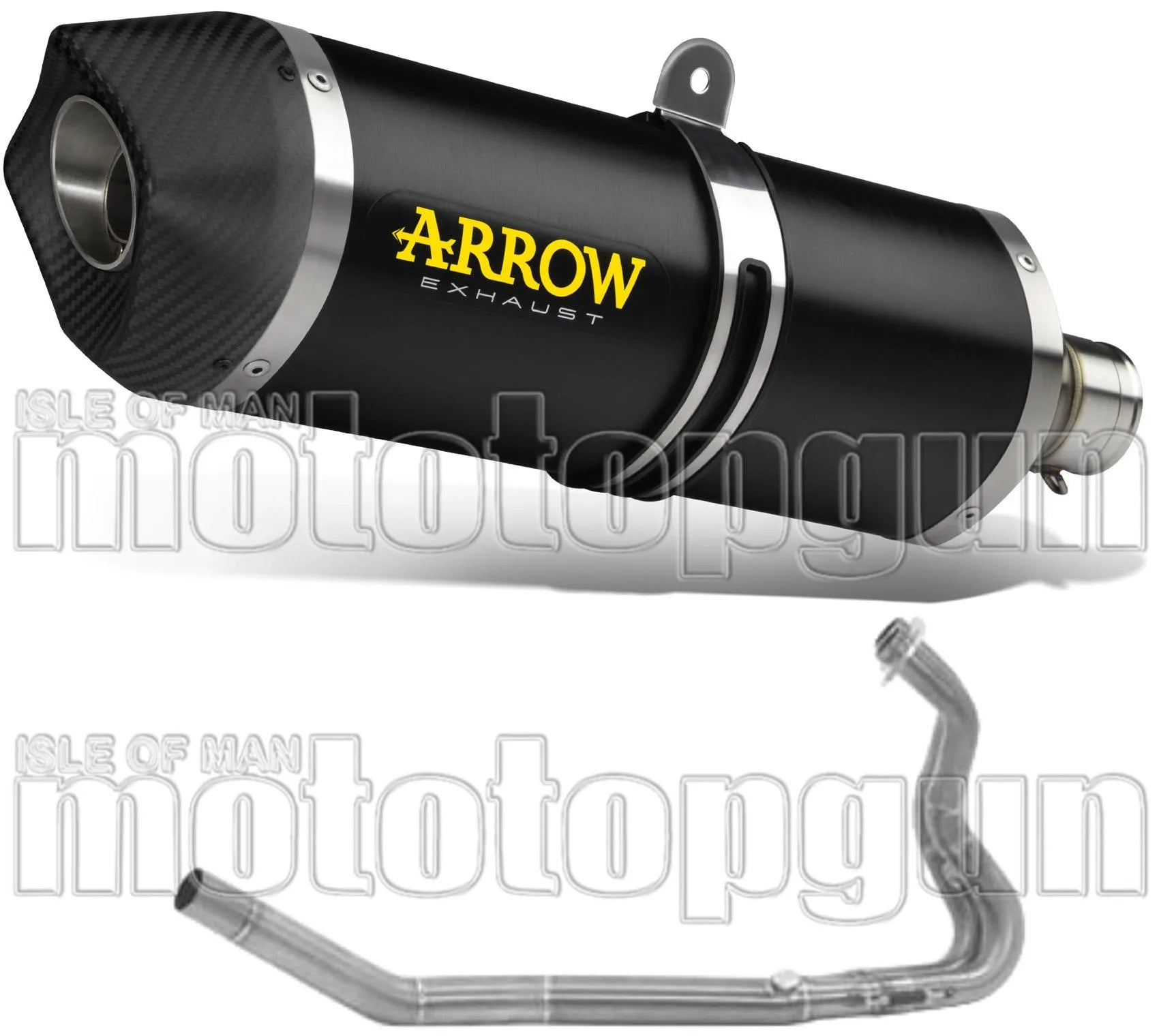 Sistema De Escape Completo Sin Catalizador Y Con Homologación Acústica Race-Tech Aluminio Negro Carbono - Arrow Special Parts Compatible Con Kawasaki Z 400 (2019-2020)
