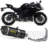 Sistema De Escape Completo Sin Catalizador Y Con Homologación Acústica Race-Tech Aluminio Negro Carbono - Arrow Special Parts Compatible Con Kawasaki Ninja 650 (2017-2020)