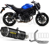 Sistema De Escape Completo Sin Catalizador Y Con Homologación Acústica Race-Tech Aluminio Negro Carbono - Arrow Special Parts Compatible Con Suzuki Sv 650 (2016-2024)