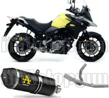 Sistema De Escape Completo Sin Catalizador Y Con Homologación Acústica Race-Tech Aluminio Negro Carbono - Arrow Special Parts Compatible Con Suzuki V-Strom 650 (2017-2020)