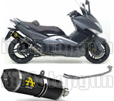 Sistema De Escape Completo Sin Catalizador Y Con Homologación Acústica Race-Tech Aluminio Negro Carbono - Arrow Special Parts Compatible Con Yamaha Xp 530 T-Max Yp (2008-2011)
