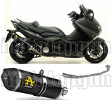 Sistema De Escape Completo Sin Catalizador Y Con Homologación Acústica Race-Tech Aluminio Negro Carbono - Arrow Special Parts Compatible Con Yamaha Xp 530 T-Max (2012-2016)