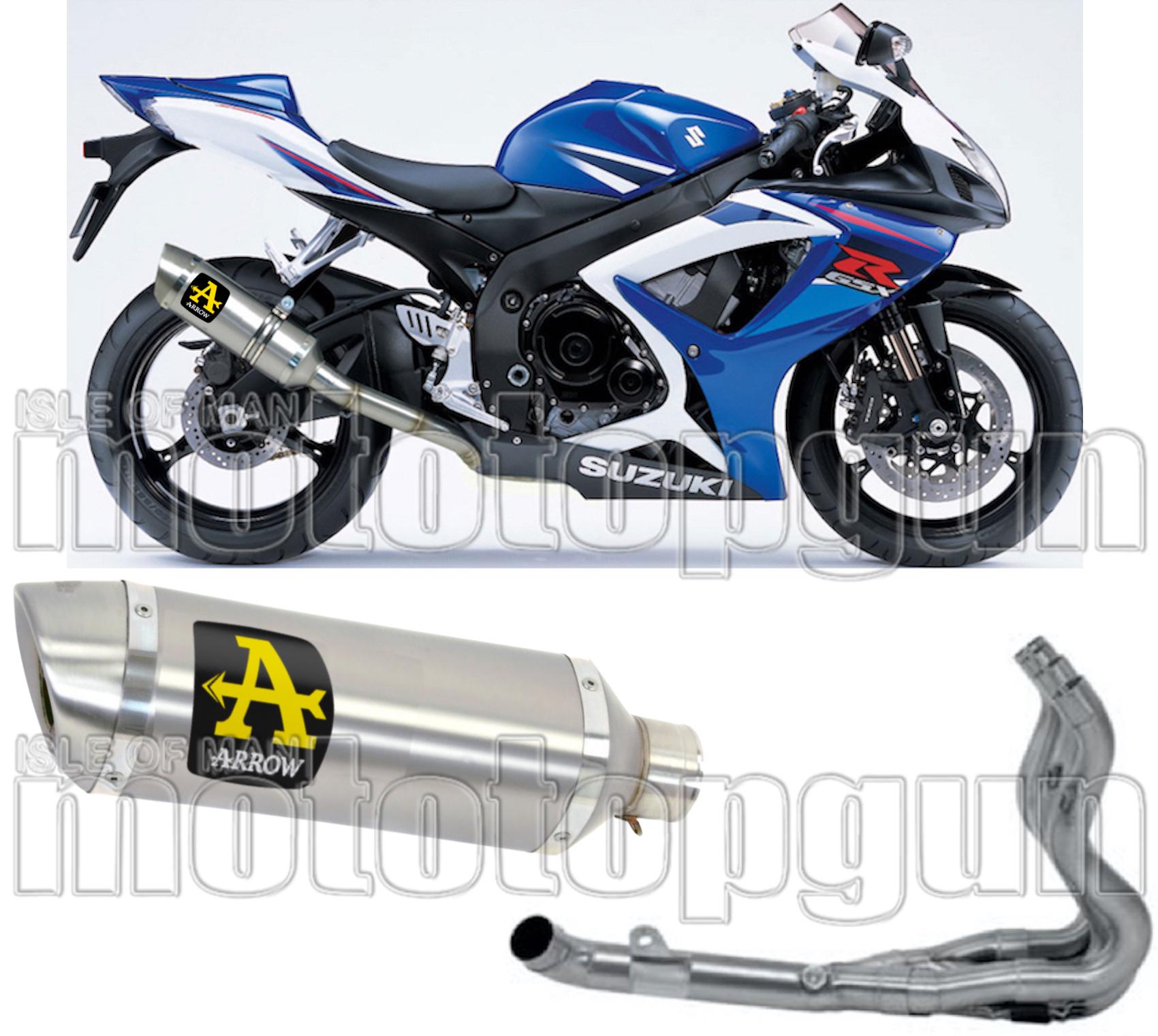 Complete Non-Catalytic Exhaust System With Sound Certification Thunder Aluminium Stainless Steel - Arrow Special Parts Compatible With Suzuki Gsx-R 750 Ie (2006-2007)