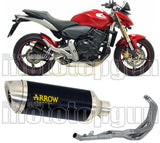 Sistema De Escape Completo Sin Catalizador Y Con Homologación Acústica Thunder Aluminio Negro Acero - Arrow Special Parts Compatible Con Honda Cbr 600 F (2011-2013)