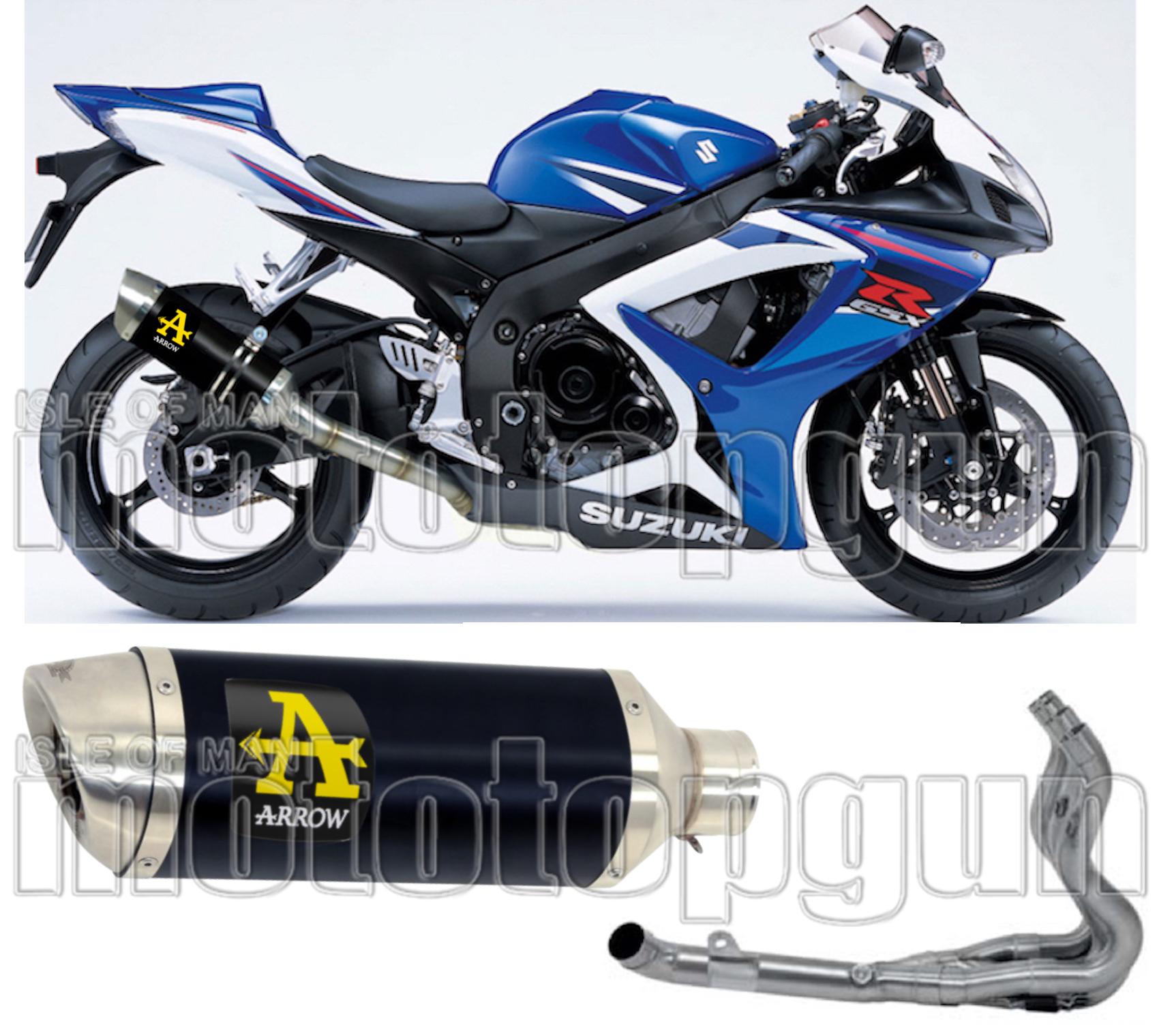 Complete Non-Catalytic Exhaust System With Sound Certification Thunder Black Aluminium Stainless Steel - Arrow Special Parts Compatible With Suzuki Gsx-R 600 Ie (2006-2007)
