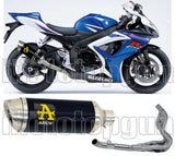 Sistema De Escape Completo Sin Catalizador Y Con Homologación Acústica Thunder Aluminio Negro Acero - Arrow Special Parts Compatible Con Suzuki Gsx-R 750 Ie (2006-2007)