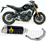 Sistema De Escape Completo Sin Catalizador Y Con Homologación Acústica Thunder Aluminio Negro Acero - Arrow Special Parts Compatible Con Yamaha Mt-09 (2013-2020)
