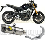 Sistema De Escape Completo Sin Catalizador Y Con Homologación Acústica Thunder Titanio Carbono - Arrow Special Parts Compatible Con Yamaha Mt-09 Tracer (2015-2020)