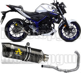 Sistema De Escape Completo Sin Catalizador Y Con Homologación Acústica Thunder Carbono Carbono - Arrow Special Parts Compatible Con Yamaha Mt-03 (2016-2017)