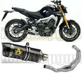 Sistema De Escape Completo Sin Catalizador Y Con Homologación Acústica Thunder Carbono Carbono - Arrow Special Parts Compatible Con Yamaha Mt-09 Tracer (2015-2020)