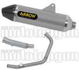Sistema De Escape Completo Sin Catalizador Y Con Homologación Acústica Thunder Aluminio Carbono - Arrow Special Parts Compatible Con Honda Crf 300 L (2021-2024)