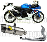 Sistema De Escape Completo Sin Catalizador Y Con Homologación Acústica Thunder Aluminio Carbono - Arrow Special Parts Compatible Con Suzuki Gsx-R 600 Ie (2011-2016)