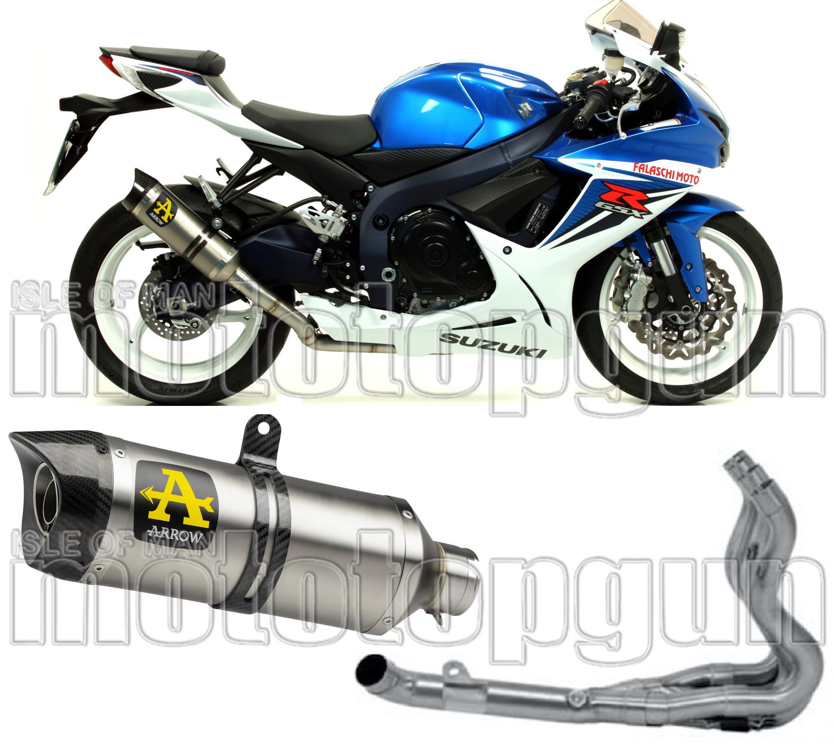 Complete Non-Catalytic Exhaust System With Sound Certification Thunder Aluminium Carbon - Arrow Special Parts Compatible With Suzuki Gsx-R 750 Ie (2011-2016)