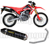 Sistema De Escape Completo Sin Catalizador Y Con Homologación Acústica Thunder Aluminio Negro Carbono - Arrow Special Parts Compatible Con Honda Crf 300 L (2021-2024)