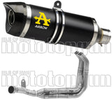 Sistema De Escape Completo Sin Catalizador Y Con Homologación Acústica Thunder Aluminio Negro Carbono - Arrow Special Parts Compatible Con Kawasaki Z 900 (2020-2024)
