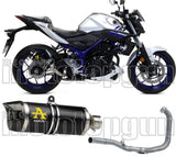 Sistema De Escape Completo Sin Catalizador Y Con Homologación Acústica Thunder Aluminio Negro Carbono - Arrow Special Parts Compatible Con Yamaha Mt-03 (2016-2017)