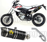 Sistema De Escape Completo Sin Catalizador Y Con Homologación Acústica Thunder Aluminio Negro Carbono - Arrow Special Parts Compatible Con Yamaha Wr 125 R (2009-2016)