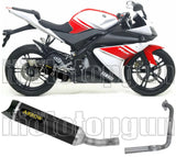Sistema De Escape Completo Sin Catalizador Y Con Homologación Acústica Thunder Aluminio Negro Carbono - Arrow Special Parts Compatible Con Yamaha Yzf-R 125 (2008-2013)