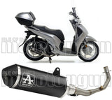 Sistema De Escape Completo Sin Catalizador Y Con Homologación Acústica Urban Aluminio Negro Acero Negro - Arrow Special Parts Compatible Con Honda Sh 125 I (2017-2019)