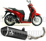 Sistema De Escape Completo Sin Catalizador Y Con Homologación Acústica Urban Aluminio Negro Acero Negro - Arrow Special Parts Compatible Con Honda Sh 150 I Abs (2012-2016)