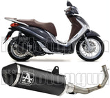 Sistema De Escape Completo Sin Catalizador Y Con Homologación Acústica Urban Aluminio Negro Acero Negro - Arrow Special Parts Compatible Con Piaggio Medley 150 (2016-2019)