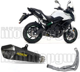 Sistema De Escape Completo Sin Catalizador Y Con Homologación Acústica X-Kone Nichrom Negro Carbono - Arrow Special Parts Compatible Con Kawasaki Versys 650 (2017-2022)