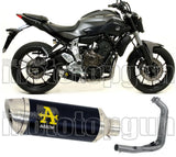 Sistema De Escape Completo Sin Catalizador Y Con Homologación Acústica Thunder Aluminio Negro Acero - Arrow Special Parts Compatible Con Yamaha Tracer 700 (2016-2019)