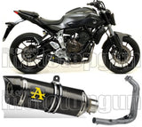 Sistema De Escape Completo Sin Catalizador Y Con Homologación Acústica Thunder Carbono Carbono - Arrow Special Parts Compatible Con Yamaha Tracer 7 (2021-2024)