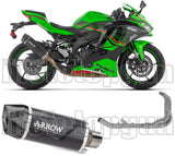 Sistema De Escape Completo Sin Catalizador Y Con Homologación Acústica Indy-Race Evo Aluminio Negro Carbono - Arrow Special Parts Compatible Con Kawasaki Zx 4R (2024-2026)