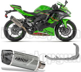 Sistema De Escape Completo Sin Catalizador Y Con Homologación Acústica Indy-Race Evo Titanio Carbono - Arrow Special Parts Compatible Con Kawasaki Zx 4R (2024-2026)