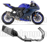 Sistema De Escape Completo Con Catalizador Y Homologación Acústica Pista Aluminio Negro Carbono - Arrow Special Parts Compatible Con Yamaha Yzf R7 (2021-2024)