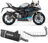 Sistema De Escape Completo Sin Catalizador Y Con Homologación Acústica Indy-Race Evo Aluminio Negro Carbono - Arrow Special Parts Compatible Con Cfmoto 450 Nk (2023-2024)