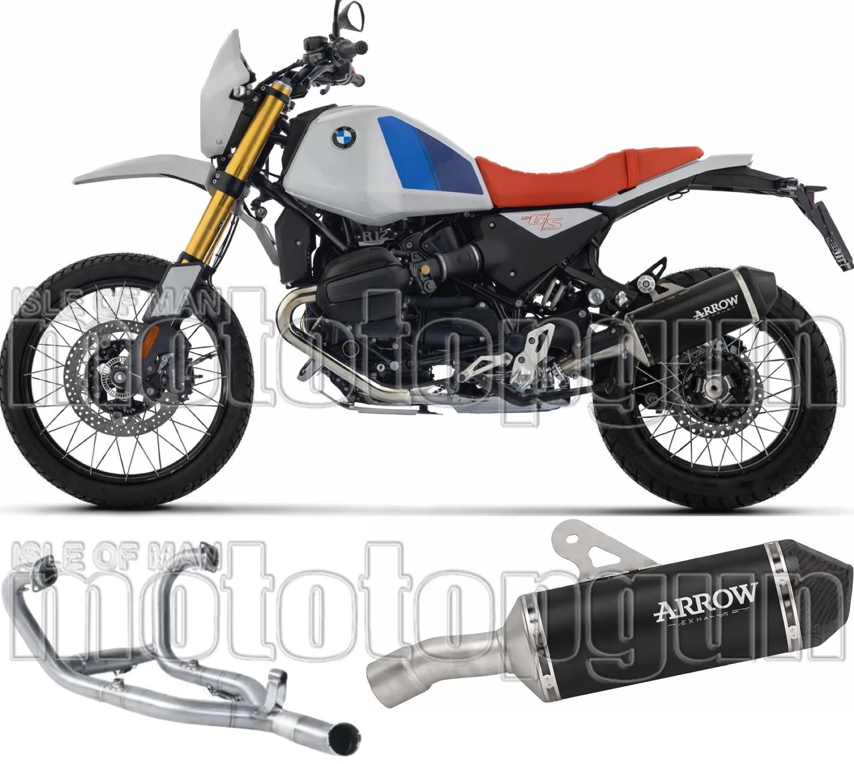 Sistema De Escape Completo Sin Catalizador Y Con Homologación Acústica Explorer Aluminio Negro Fondo Carby - Arrow Special Parts Compatible Con Bmw R12 G - S (2025-2026)