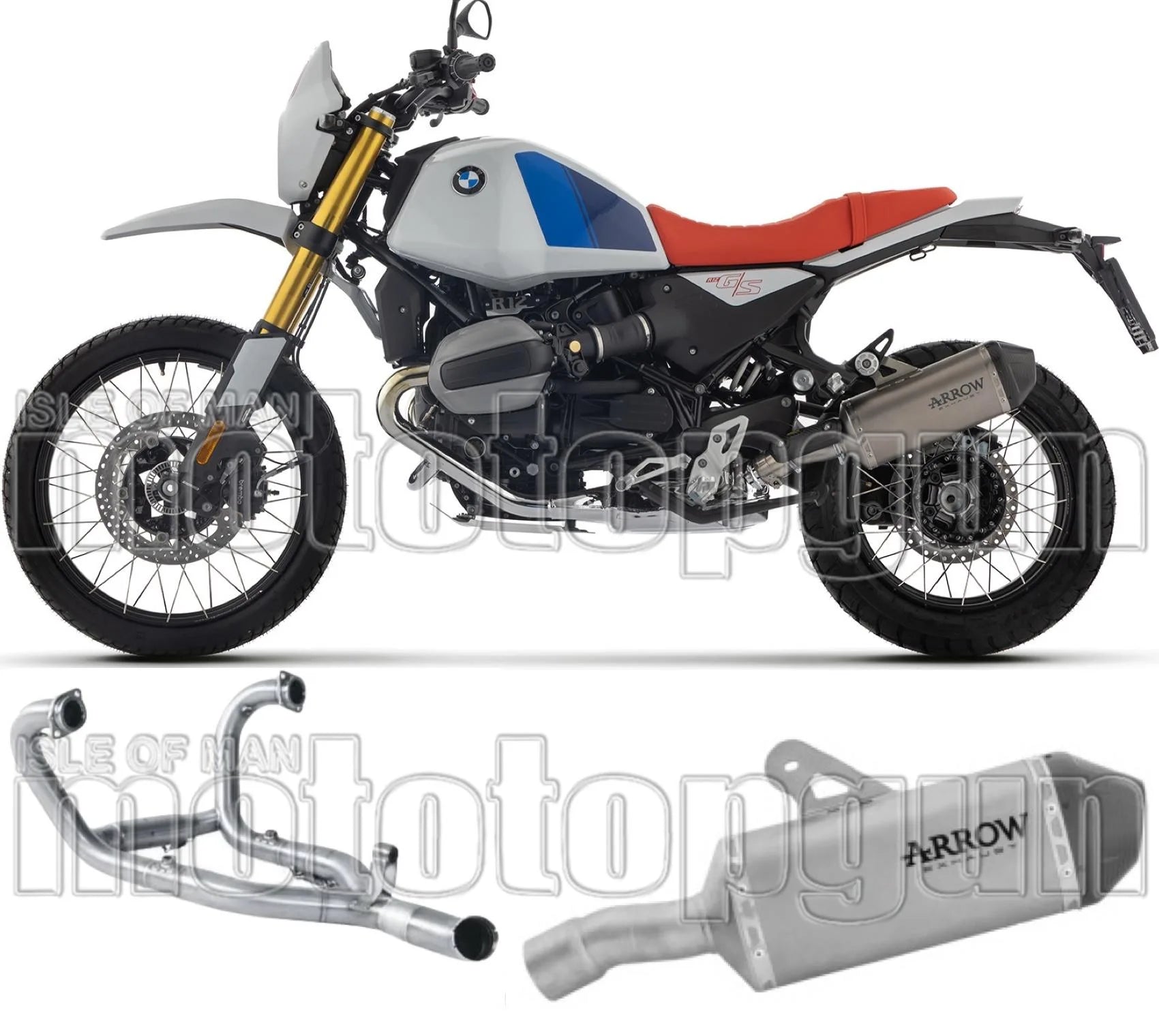 Sistema De Escape Completo Sin Catalizador Y Con Homologación Acústica Explorer Titanio Fondo Carby - Arrow Special Parts Compatible Con Bmw R12 G - S (2025-2026)