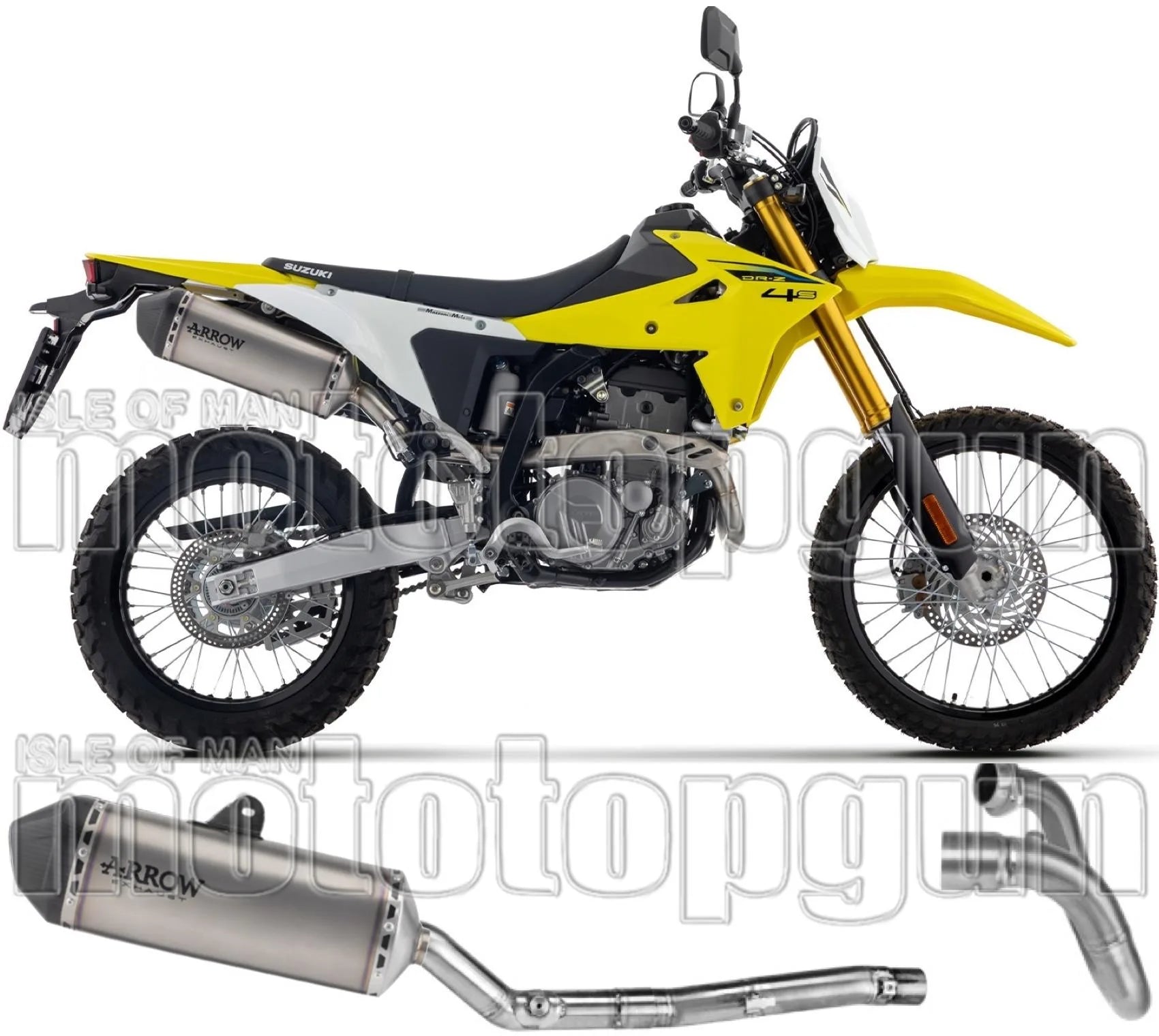Sistema De Escape Completo Sin Catalizador Y Con Homologación Acústica Explorer Titanio Fondo Carby - Arrow Special Parts Compatible Con Suzuki Dr-Z4S (2025-2026)